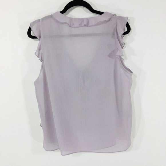 Gianni Bini GB Sz XL Top Blouse Ruffle Front Flutter Sleeve Double Bow Cut Outs - Picture 6 of 9